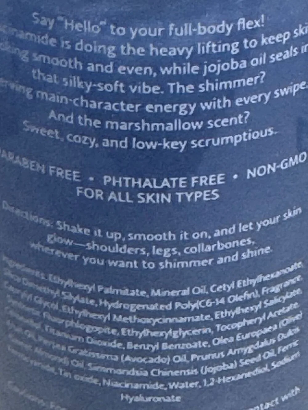 Mallow Delight Shimmer Body Oil With Jojoba Oil & Niacinamide Clean Vegan Formul